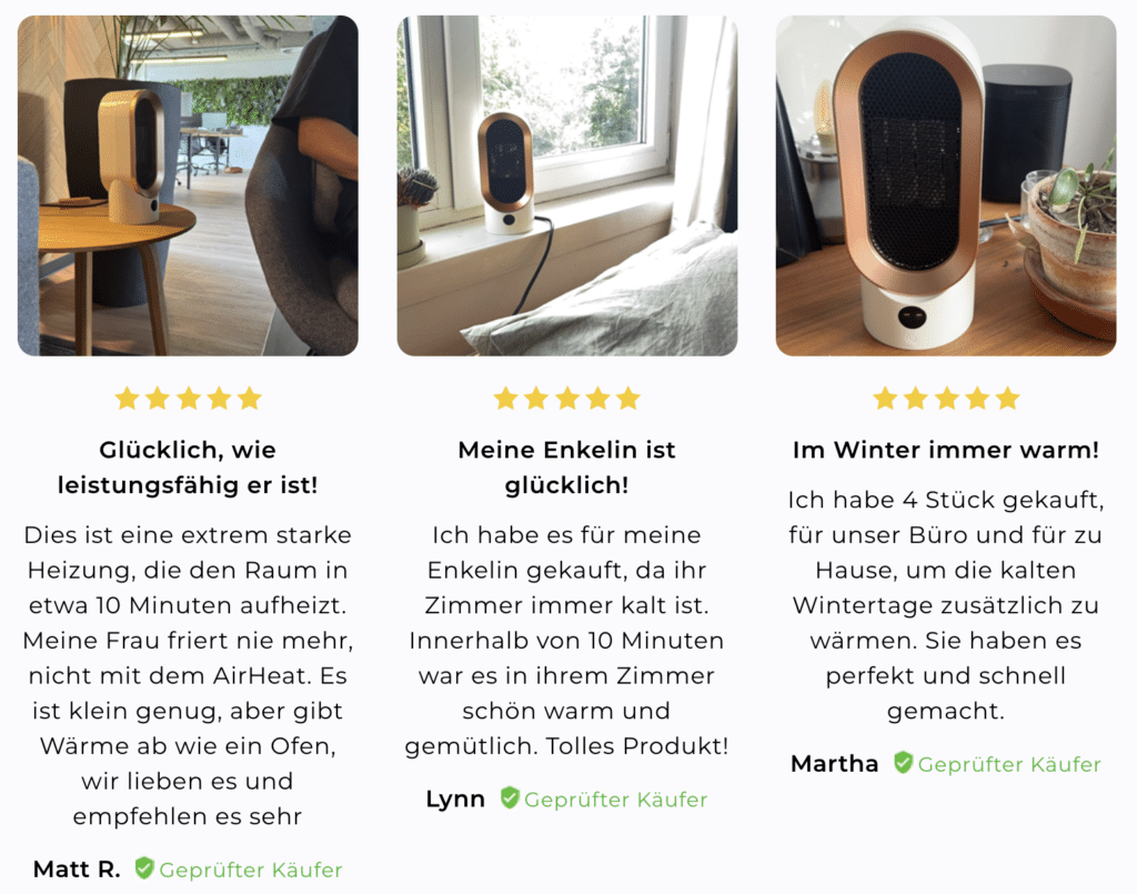 Bewertungen & Erfahrungen mit dem AirHeat